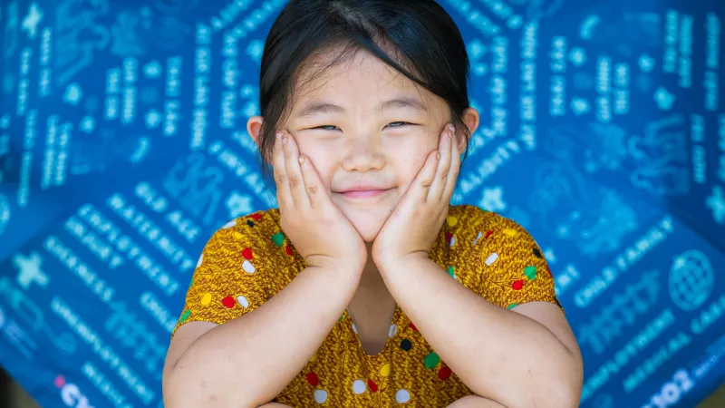 young girl smiling