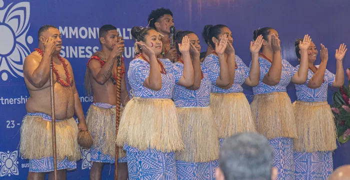 The Commonwealth Business Forum gets underway with a ceremonial opening.