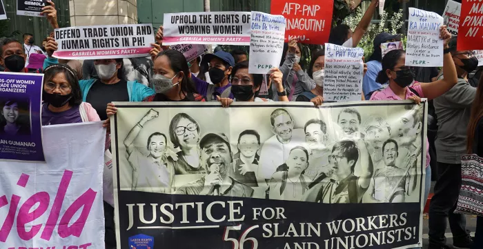 Trade unions call to uphold labour rights and human rights in the Philippines.